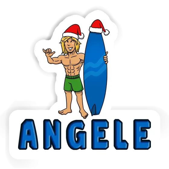 Sticker Angele Christmas Surfer Gift package Image