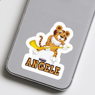 Hockey Player Sticker Angele Laptop Image