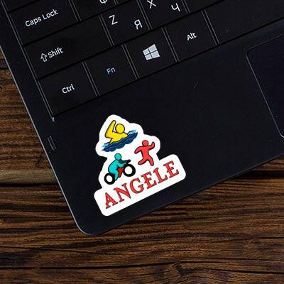 Triathlet Sticker Angele Laptop Image