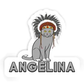 Sticker Angelina Indian Cat Image