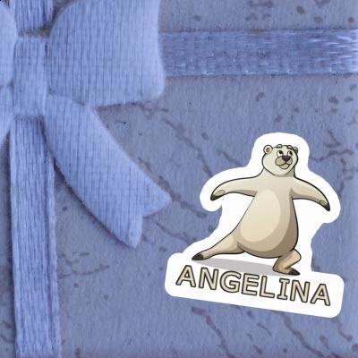 Sticker Angelina Yoga Bear Laptop Image