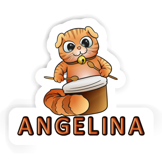 Sticker Drummer Cat Angelina Notebook Image