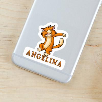 Sticker Dabbing Cat Angelina Laptop Image