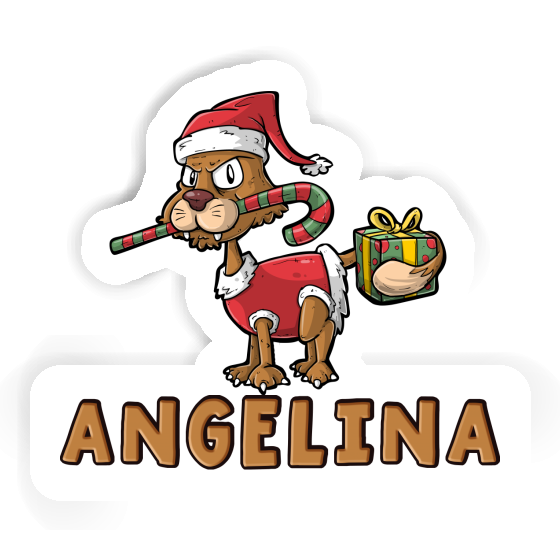 Sticker Christmas Cat Angelina Gift package Image