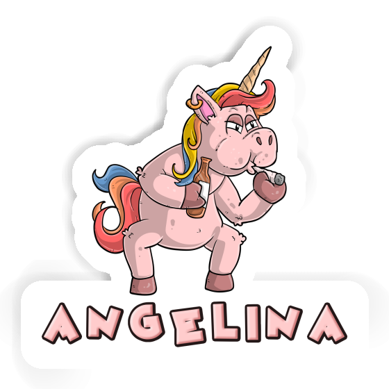 Smoking Unicorn Sticker Angelina Laptop Image