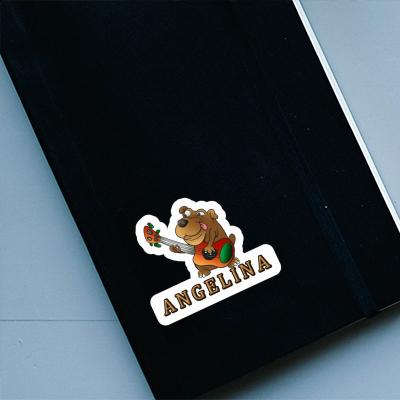 Angelina Sticker Guitar Dog Image