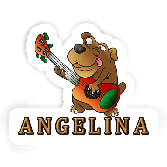 Angelina Sticker Guitar Dog Laptop Image