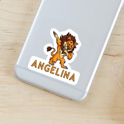 Dabbing Lion Sticker Angelina Laptop Image