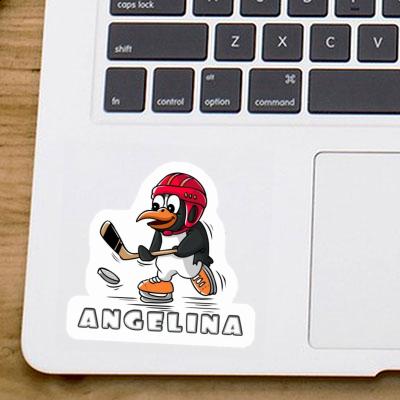 Ice Hockey Penguin Sticker Angelina Notebook Image