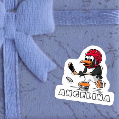 Ice Hockey Penguin Sticker Angelina Laptop Image