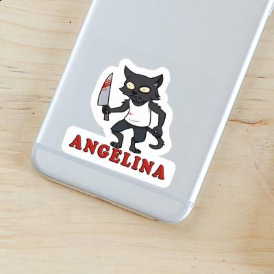 Psycho Cat Sticker Angelina Notebook Image