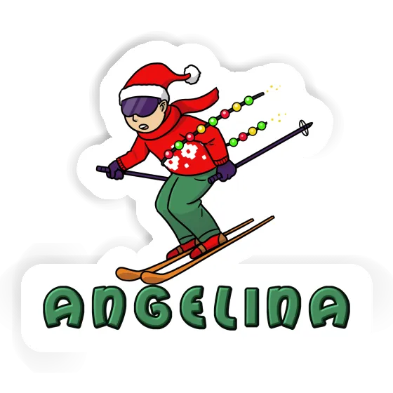 Sticker Christmas Skier Angelina Gift package Image