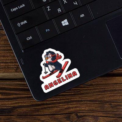 Skifahrerin Sticker Angelina Laptop Image