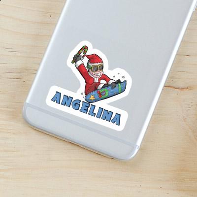 Christmas Snowboarder Sticker Angelina Notebook Image