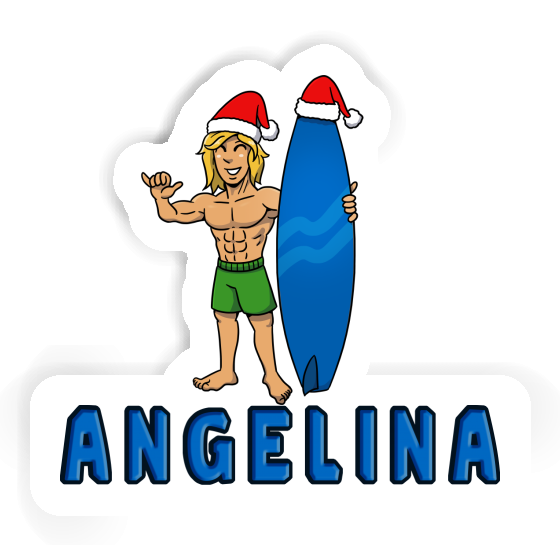 Sticker Angelina Christmas Surfer Gift package Image