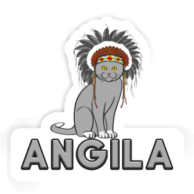 Aufkleber Indianer-Katze Angila Image