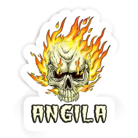 Autocollant Tête de mort Angila Image