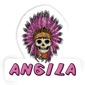 Angila Autocollant Femmes Crâne Image