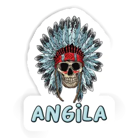 Autocollant Angila Tête de mort indien Image