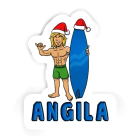 Autocollant Surfeur de Noël Angila Image