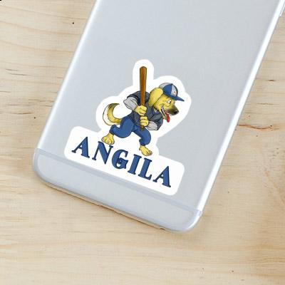 Sticker Baseball-Hund Angila Notebook Image
