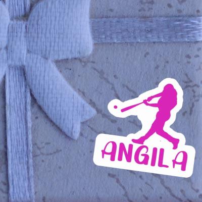 Sticker Angila Baseball Player Notebook Image
