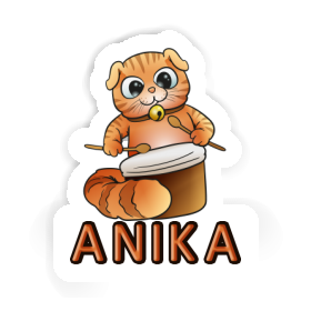 Anika Sticker Drummer Cat Image