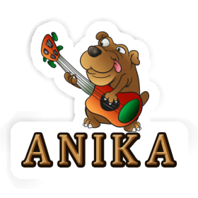 Anika Sticker Guitar Dog Image