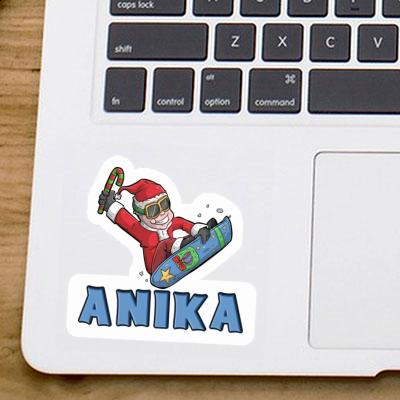 Weihnachts-Snowboarder Sticker Anika Laptop Image