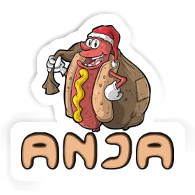Aufkleber Anja Weihnachts-Hotdog Image