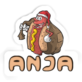 Aufkleber Anja Weihnachts-Hotdog Image