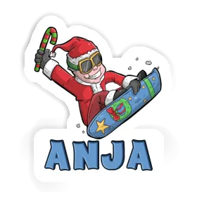 Weihnachts-Snowboarder Aufkleber Anja Image