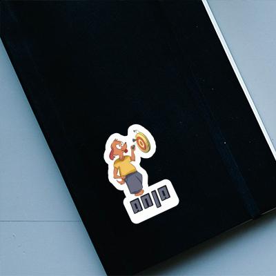 Darts Player Sticker Anja Laptop Image