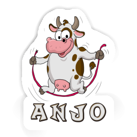 Sticker Skipping Ropes Cow Anjo Image
