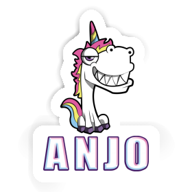 Grinning Unicorn Sticker Anjo Image