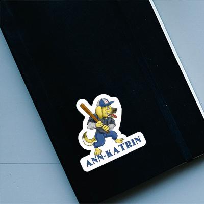 Sticker Ann-katrin Baseball-Hund Notebook Image