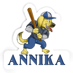 Annika Sticker Baseball Dog Image