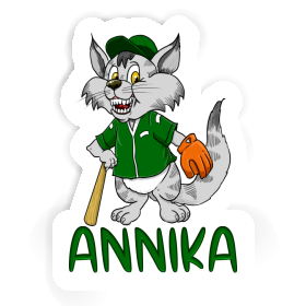 Sticker Annika Baseball Cat Image