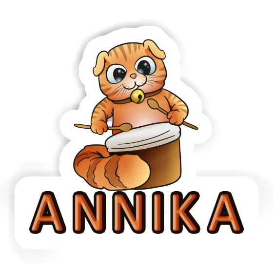 Annika Sticker Trommler-Katze Laptop Image