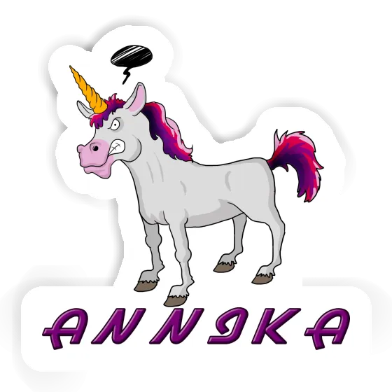 Sticker Annika Angry Unicorn Image