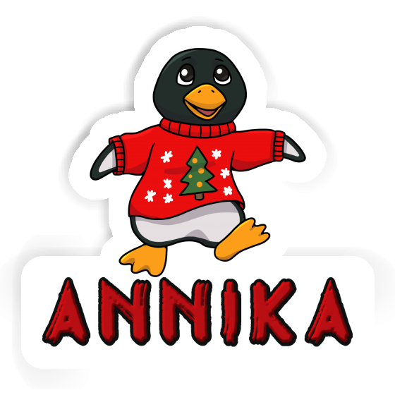 Sticker Annika Christmas Penguin Laptop Image