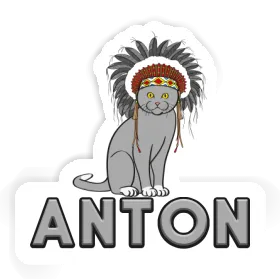 Anton Sticker Indianer-Katze Image