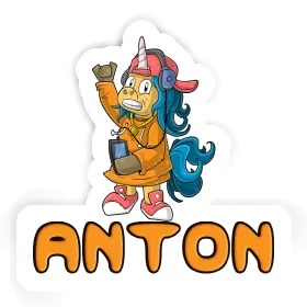 Aufkleber Anton Hip-Hop Einhorn Image