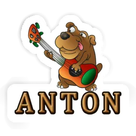 Aufkleber Gitarrenhund Anton Image