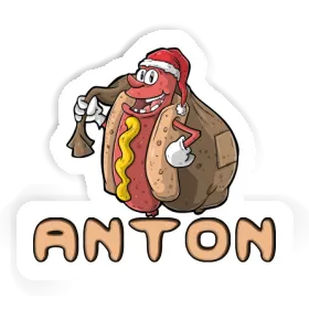 Weihnachts-Hotdog Aufkleber Anton Image