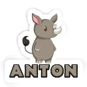 Rhinocéros Autocollant Anton Image