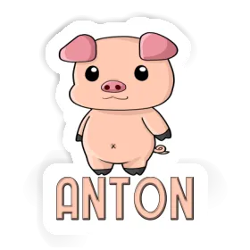 Anton Aufkleber Schweinchen Image