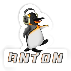 Anton Aufkleber Musik-Pinguin Image