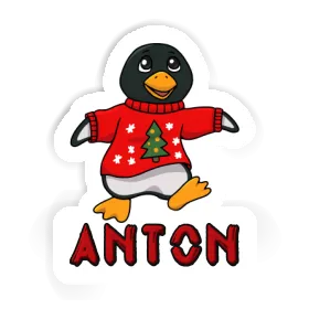 Anton Aufkleber Weihnachtspinguin Image