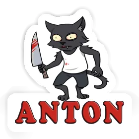 Aufkleber Psycho-Katze Anton Image